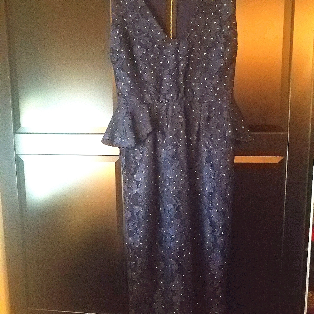 Dorothy Perkins Navy Lace Midi dress sz8